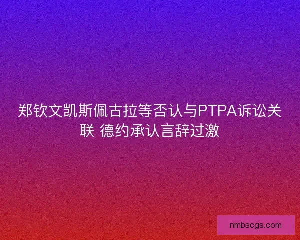 郑钦文凯斯佩古拉等否认与PTPA诉讼关联 德约承认言辞过激