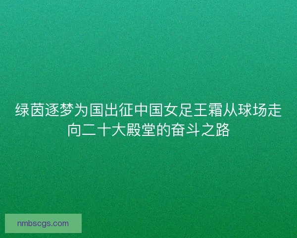 绿茵逐梦为国出征中国女足王霜从球场走向二十大殿堂的奋斗之路