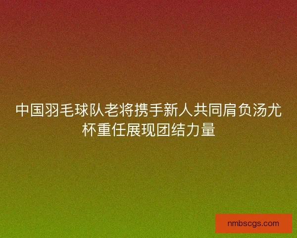 中国羽毛球队老将携手新人共同肩负汤尤杯重任展现团结力量
